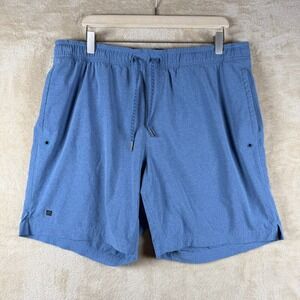01 ALGO Mens Performance Stretch Water Repellent Shorts Blue XL Pockets